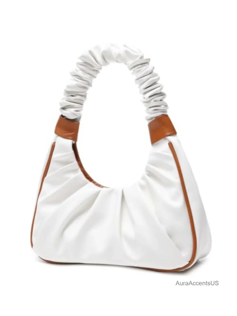 Faux Leather Hobo Tote Bag Mini Clutch with Zipper Shoulder Bag